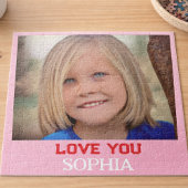 Lief meisje aangepaste foto naam modern legpuzzel