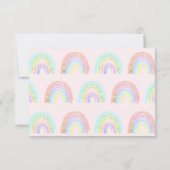 Lief meisje abstract regenboog verjaardag voor elk bedankkaart (Achterkant)