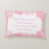 Lief meisje bidt en gedicht accent kussen (Achterkant)