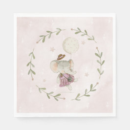 Lief Meisje Botanische Boho Olifant Baby shower Servet