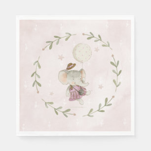 Lief Meisje Botanische Boho Olifant Baby shower Servet