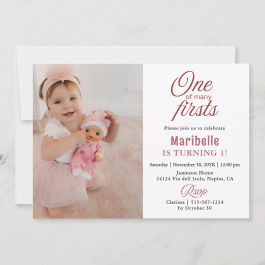 Lief meisje Een van vele Eerste keer 2 Foto 1e ver Kaart (Voorkant)