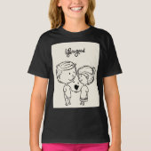 Lief meisje en jongen die handen vasthouden t-shirt (Voorkant)