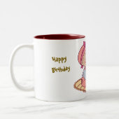 Lief meisje Happy Birthday Tweekleurige Koffiemok (Links)