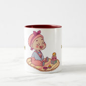 Lief meisje Happy Birthday Tweekleurige Koffiemok (Center)