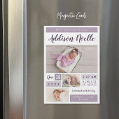 Lief meisje magnetische foto geboorte aankondiging