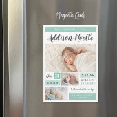 Lief meisje magnetische foto geboorte aankondiging