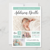 Lief meisje magnetische foto geboorte aankondiging (Voorkant)