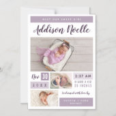 Lief meisje magnetische foto geboorte aankondiging (Voorkant)