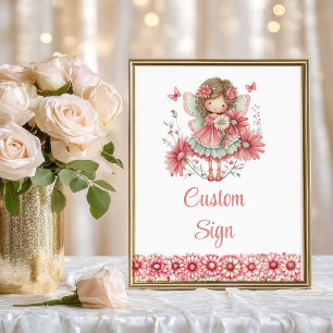 Lief Meisje met Blozende Bloemen Verjaardag Custom Poster