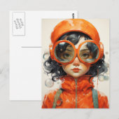 Lief meisje met grote bril briefkaart (Voorkant / Achterkant)