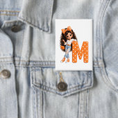 Lief meisje met letter M werpdeken Button (Insitu)