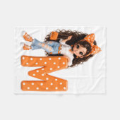 Lief meisje met letter M werpdeken Fleece Deken (Voorkant (Horizontaal))