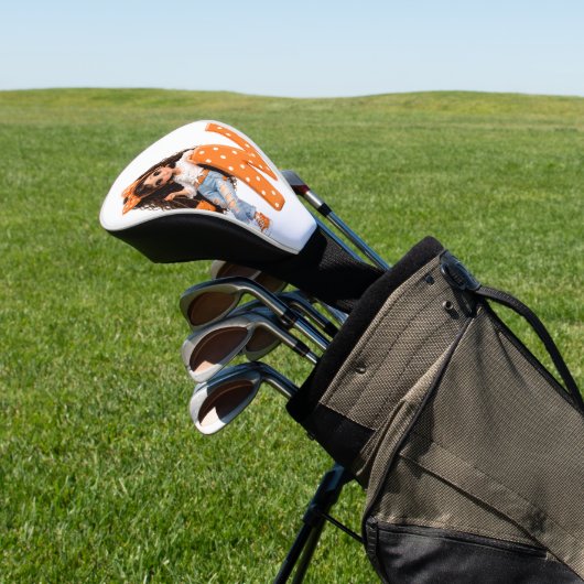 Lief meisje met letter M werpdeken Golfheadcover (Insitu)