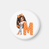 Lief meisje met letter M werpdeken Magneet (Voorkant)