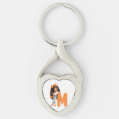 Lief meisje met letter M werpdeken Sleutelhanger (Voorkant)