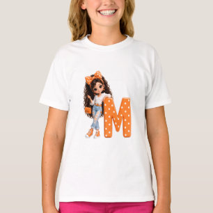 Lief meisje met letter M werpdeken T-shirt