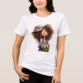 Lief meisje met Pascha-eieren Lente Kunst Tri-Blend Shirt