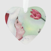 LIEF MEISJE MET RODE BLOEM VALENTIJN ORNAMENTEN (achterkant)