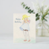 Lief meisje met teddybeer briefkaart (Staand voorkant)