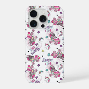 Lief meisje op schaatsen eenhoorn roller schaats p iPhone 15 pro case