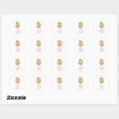 lief meisje ronde sticker (Vel)