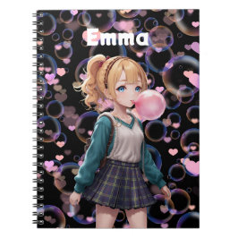 Lief Meisje, Roze Kauwgom Bel, Gepersonaliseerd Notitieboek