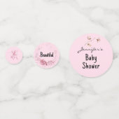 Lief Meisje Roze, Waterverf Baby shower Tafel Confetti (Achterkanten)