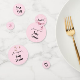 Lief Meisje Roze, Waterverf Baby shower Tafel Confetti