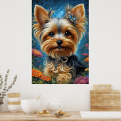 Lief meisje Yorkie Poster (Keuken)