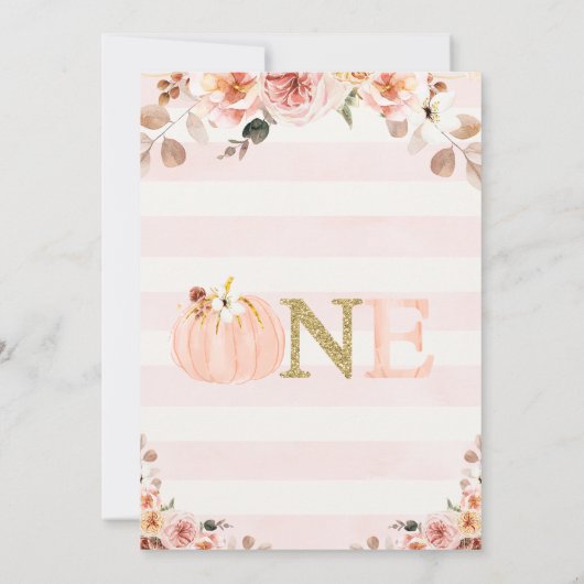 Lief Meisjes Rustieke Herfst Pompoen 1e Verjaardag Kaart (Achterkant)