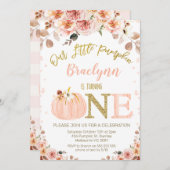 Lief Meisjes Rustieke Herfst Pompoen 1e Verjaardag Kaart (Voorkant / Achterkant)