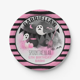 Lief meisjes spookachtig Halloween verjaardagsfees Papieren Bordje