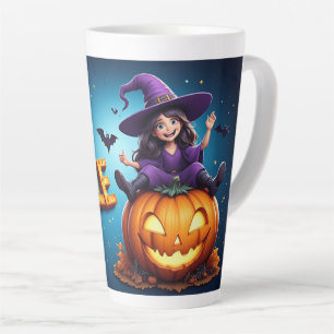 Lief meisjesheks pompoen Halloween 🎃 Latte Mok