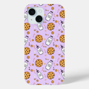 Lief melk- en koekjespatroon telefoonhoes cadeau iPhone 15 case