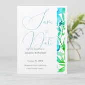 Lief Minimalistisch Zakelijk Eenvoudig Modern Bloe Save The Date (Staand voorkant)