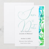 Lief Minimalistisch Zakelijk Eenvoudig Modern Bloe Save The Date (Voorkant / Achterkant)