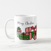 Lief Moderne Rode Roze Kerstmis Koffiemok (Links)