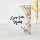 Lief Moeders Script Schaduwkaart Kaart (Gele Bloem)