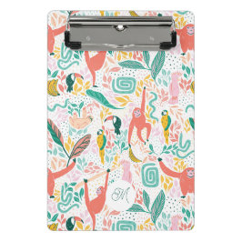 Lief monogram kleurrijke gelukkige jungle dieren mini klembord