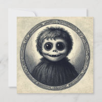 Lief monster spookachtige horror antieke illustrat