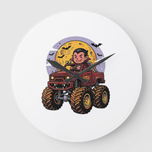 Lief monstertruck T-shirt ontwerp voor Halloween m Grote Klok