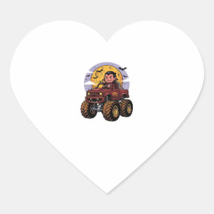Lief monstertruck T-shirt ontwerp voor Halloween m Hart Sticker