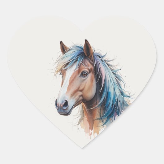 Lief mooi Shetland paard dier kunst Hart Sticker (Voorkant)