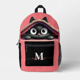 Lief Moois Katje Aangepast Monogram Script Naam Bedrukte Rugzak