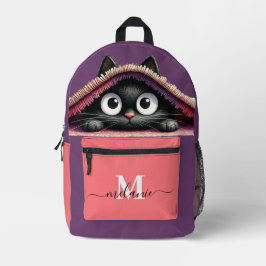 Lief Mopshondje Aangepast Monogram Script Naam Bedrukte Rugzak