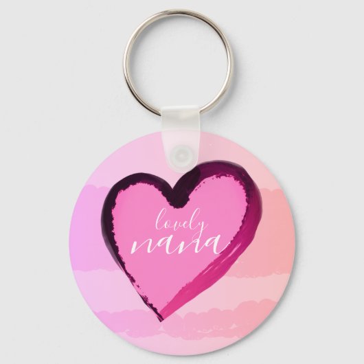 LIEF NANA ROOD ROZE HART SLEUTELHANGER (Voorkant)