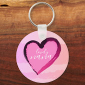LIEF NANA ROOD ROZE HART SLEUTELHANGER (Voorkant)