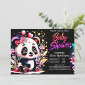 Lief Oerwoud Panda Dreamland Meisje Baby shower Kaart (Staand voorkant)