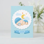 Lief "Oh Boy" Baby shower Kaart (Staand voorkant)